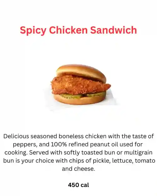Chick fil a spicy sandwich